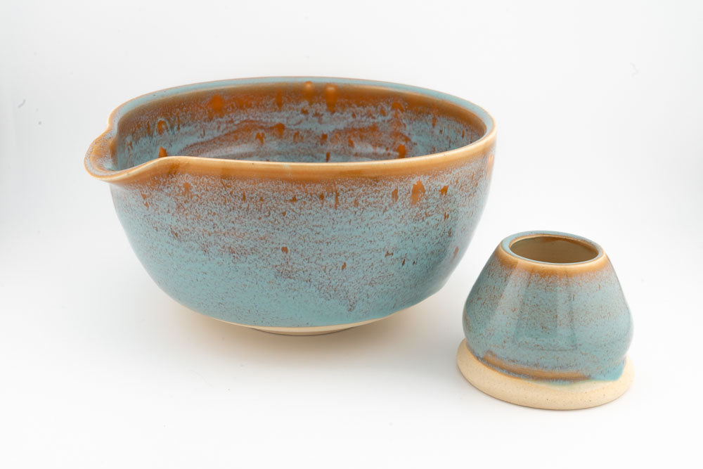 Matcha Bowl (Chawan) with matching Whisk Holder