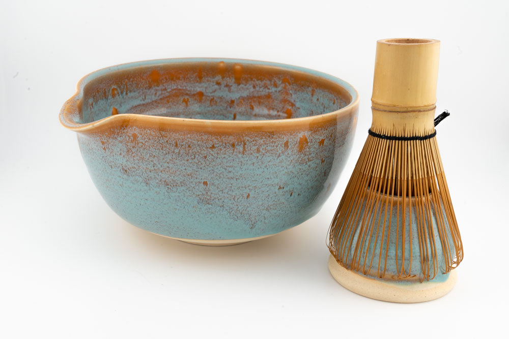 Matcha Bowl (Chawan) with matching Whisk Holder