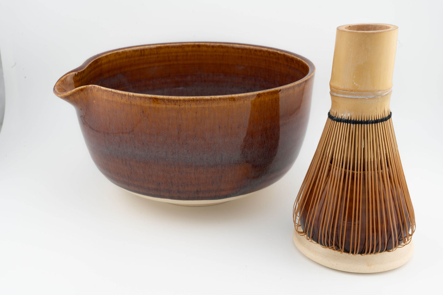 Matcha Bowl (Chawan) with matching Whisk Holder