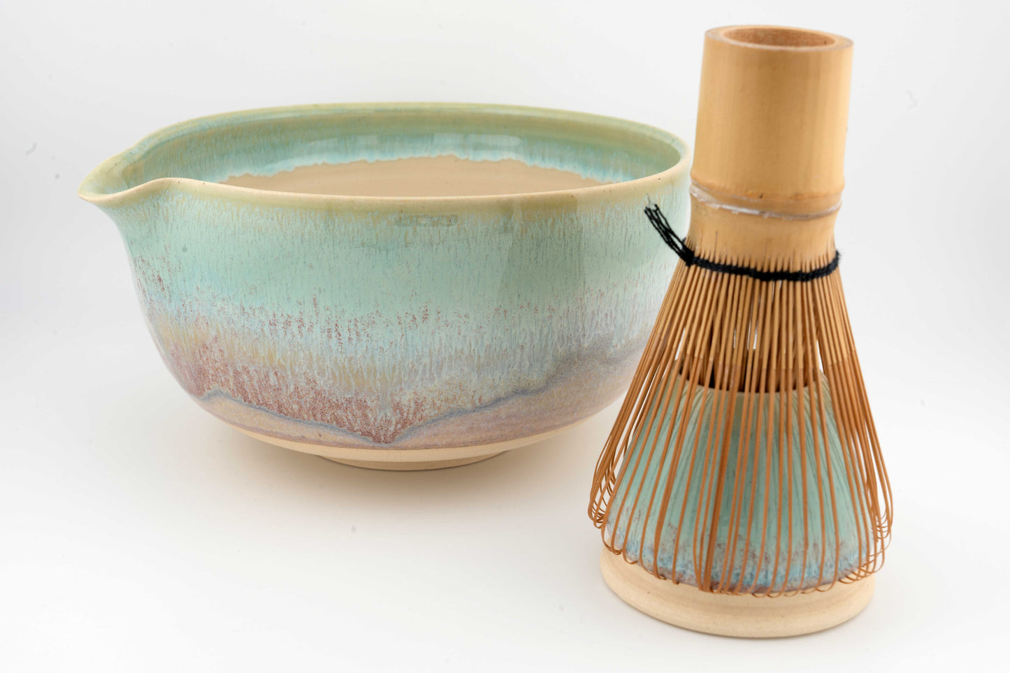 Matcha Bowl (Chawan) with matching Whisk Holder