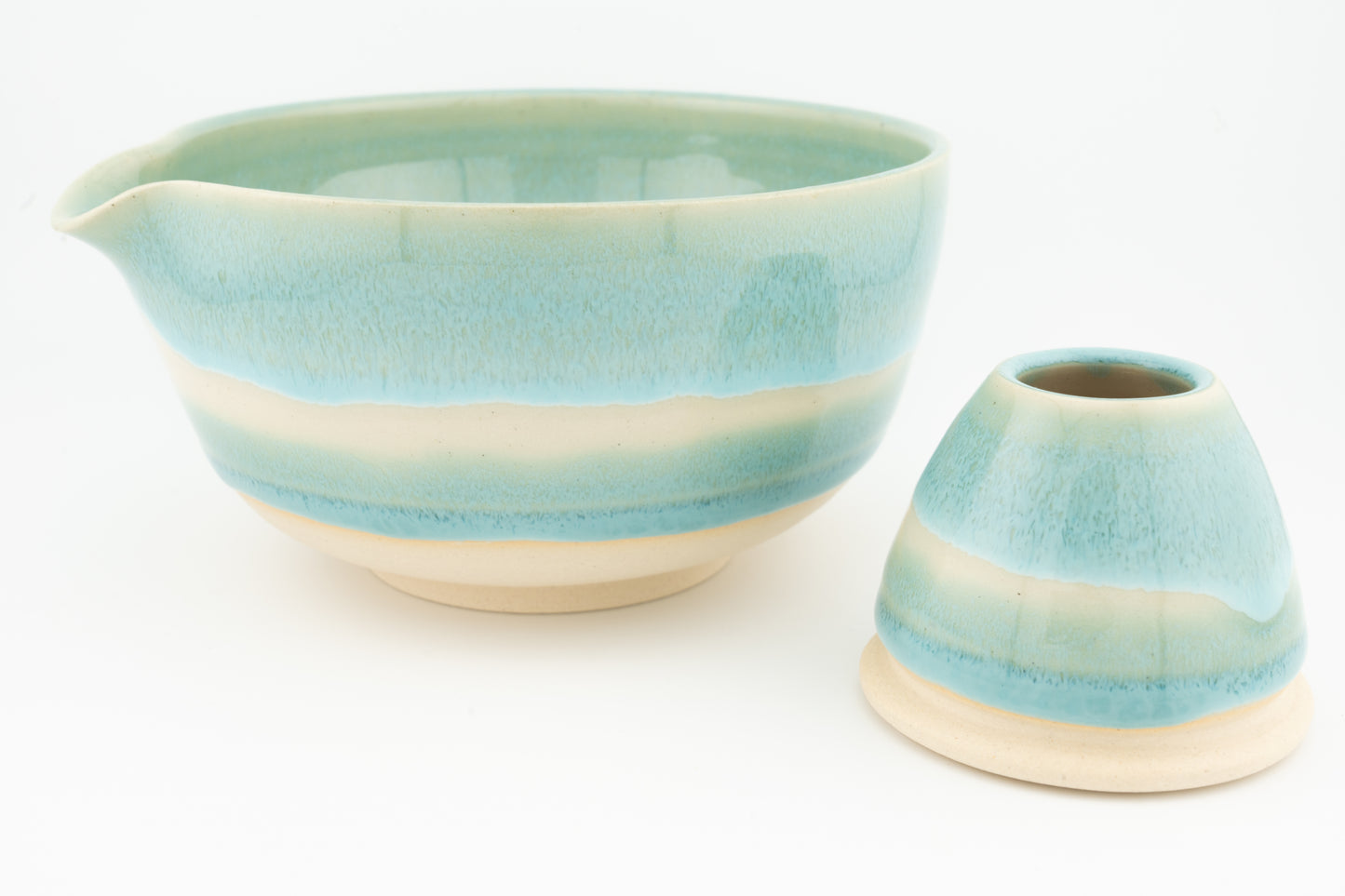 Matcha Bowl (Chawan) with matching Whisk Holder