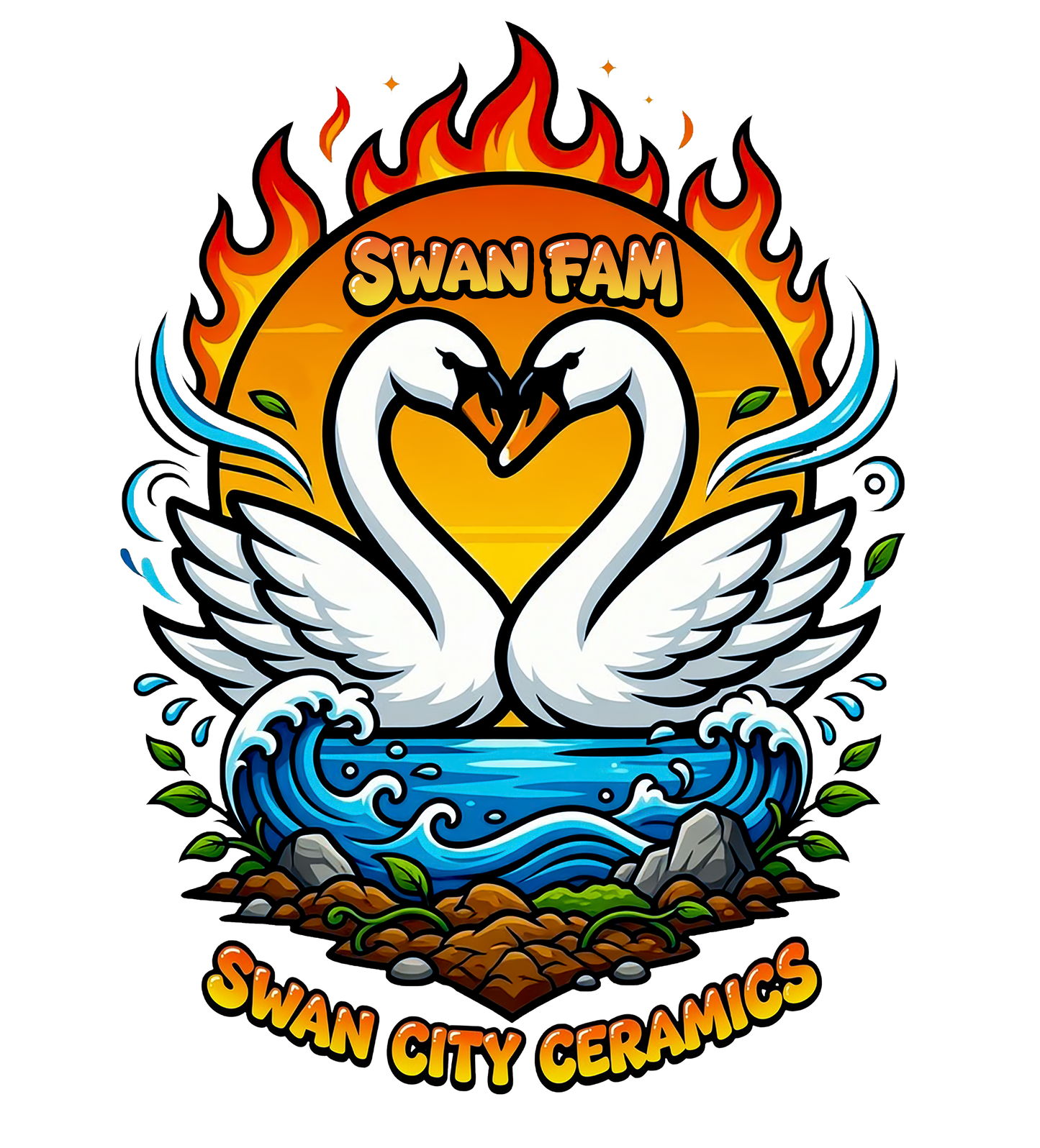Swan Fam Sticker