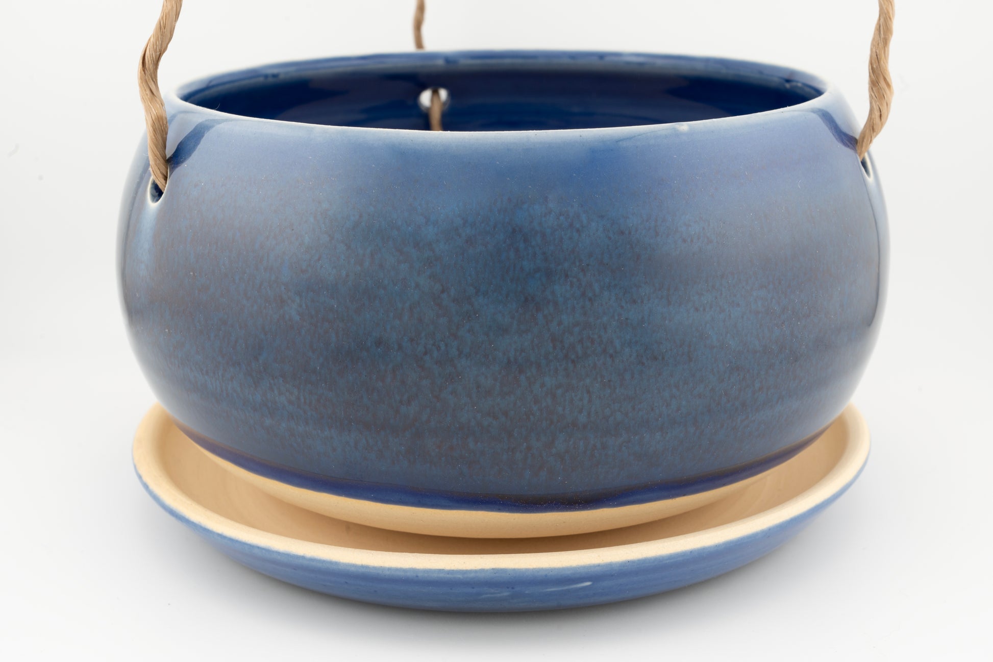 blue ceramic hanging planter Hanging Planter (5 inch, 7 inch) – Swan City Ceramics