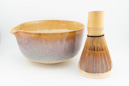 Matcha Bowl (Chawan) with matching Whisk Holder