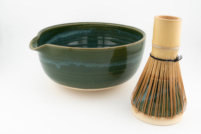 Matcha Bowl (Chawan) with matching Whisk Holder