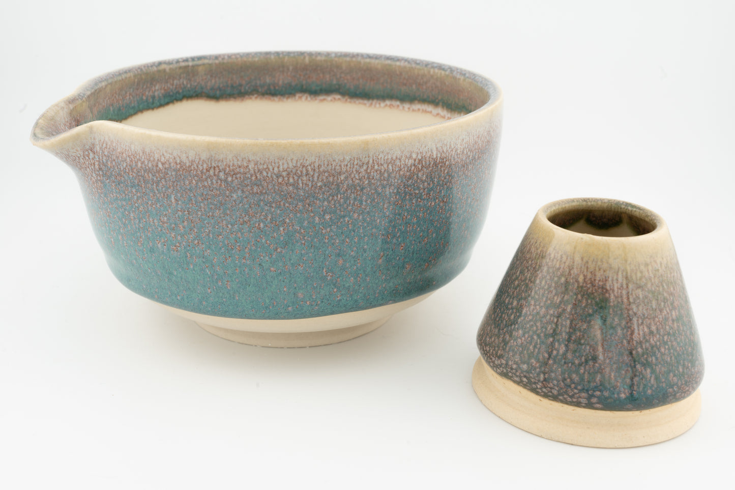 Matcha Bowl (Chawan) with matching Whisk Holder