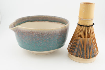Matcha Bowl (Chawan) with matching Whisk Holder
