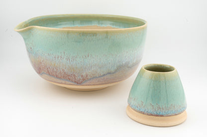 Matcha Bowl (Chawan) with matching Whisk Holder