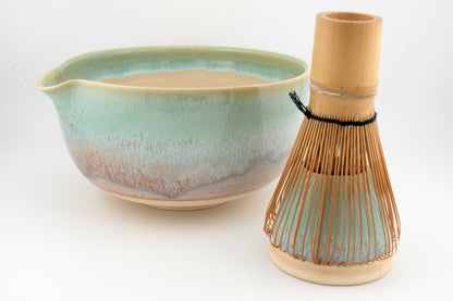 Matcha Bowl (Chawan) with matching Whisk Holder
