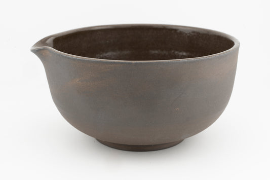 Bowl with optional Spout - Brown Stoneware - 5" or 6"