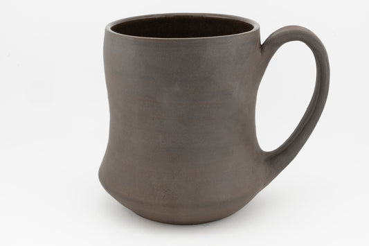 Curvy Tall Mug - Brown Stoneware
